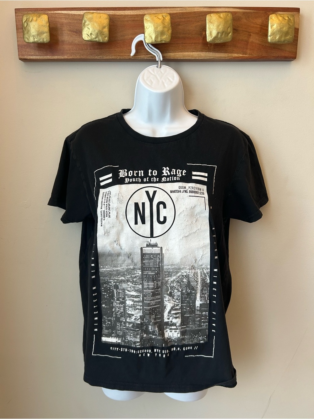 100% COTTON Black NYC Graphic T-Shirt Streetwear Size small